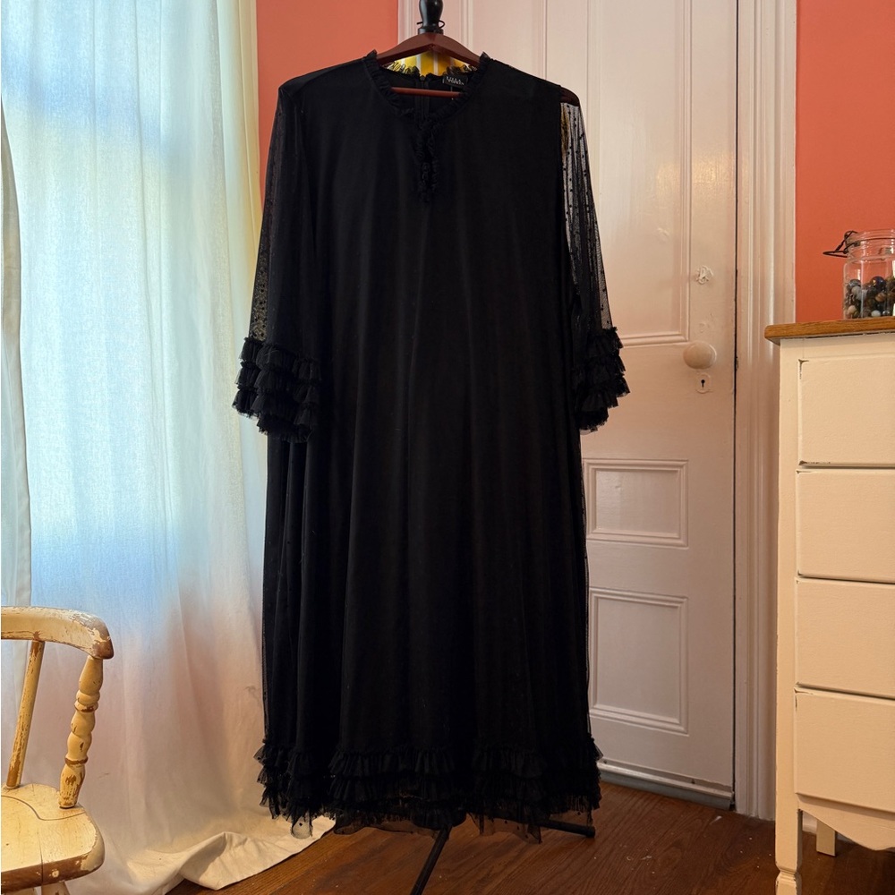 Ulla Popken Black Ruffled Dress